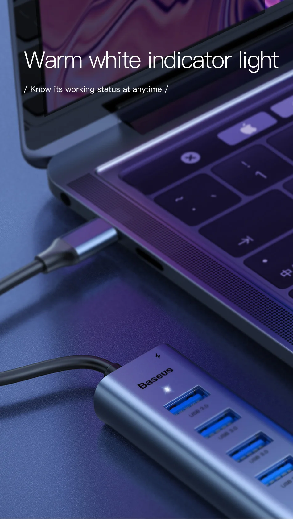 Baseus Мульти USB 3,0 type C концентратор USB 3,0 порт для Macbook Air Pro USB C Otg концентратор HDMI RJ45 адаптер сплиттер компьютер PC Аксессуар