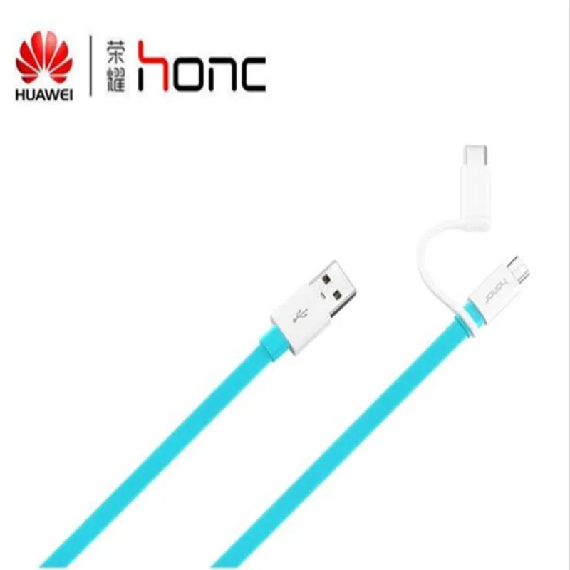 Оригинальный 2в1 150 см синий Huawei зарядный кабель для p20 p10 p9 mate 10 20 lite Nova 3 3i 2 2i honor 8 9 p8