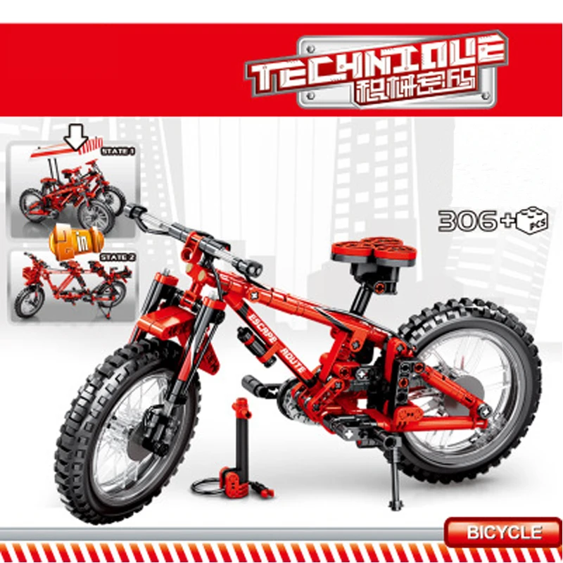 306 шт. горные велосипеды лего technic Creator наборы строительный блок кирпич 2 в 1
