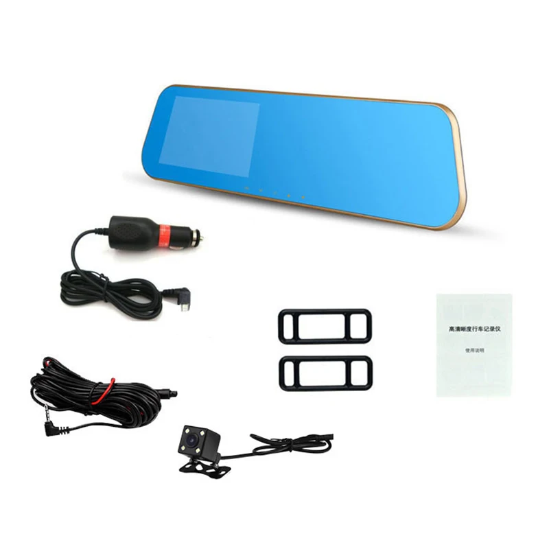 TOSPRA Full HD 1080P Автомобильный видеорегистратор Dashcam Камера авто 4 3 дюймов зеркало