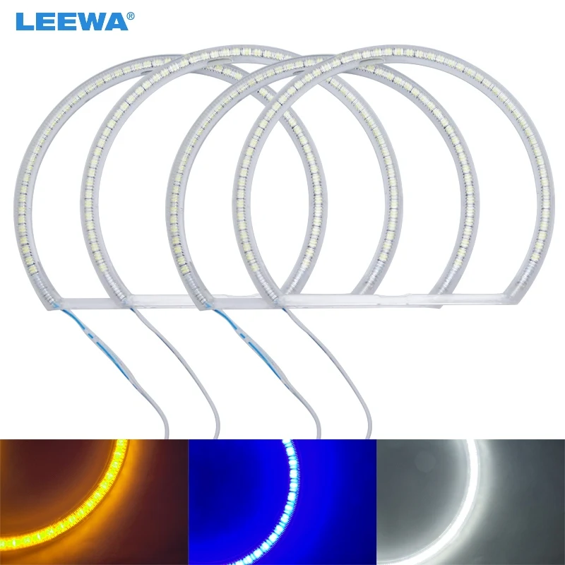 Светодиодная лампа LEEWA 4X146mm, 4 шт./компл., с ангельскими глазами, для BMW E46 (1998-2001), белая/синяя/желтая # CA4755