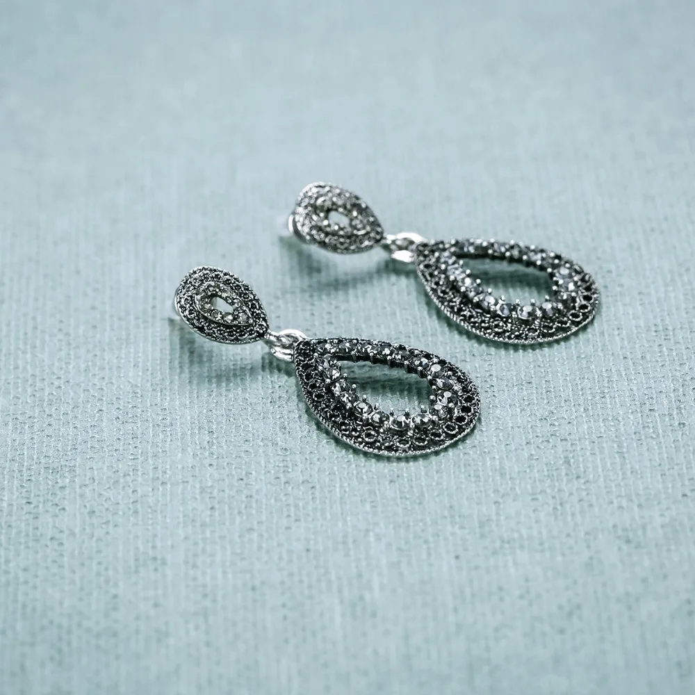 2017 Высокое качество Ретро барокко Стразы длинные висячие серьги для женщин и