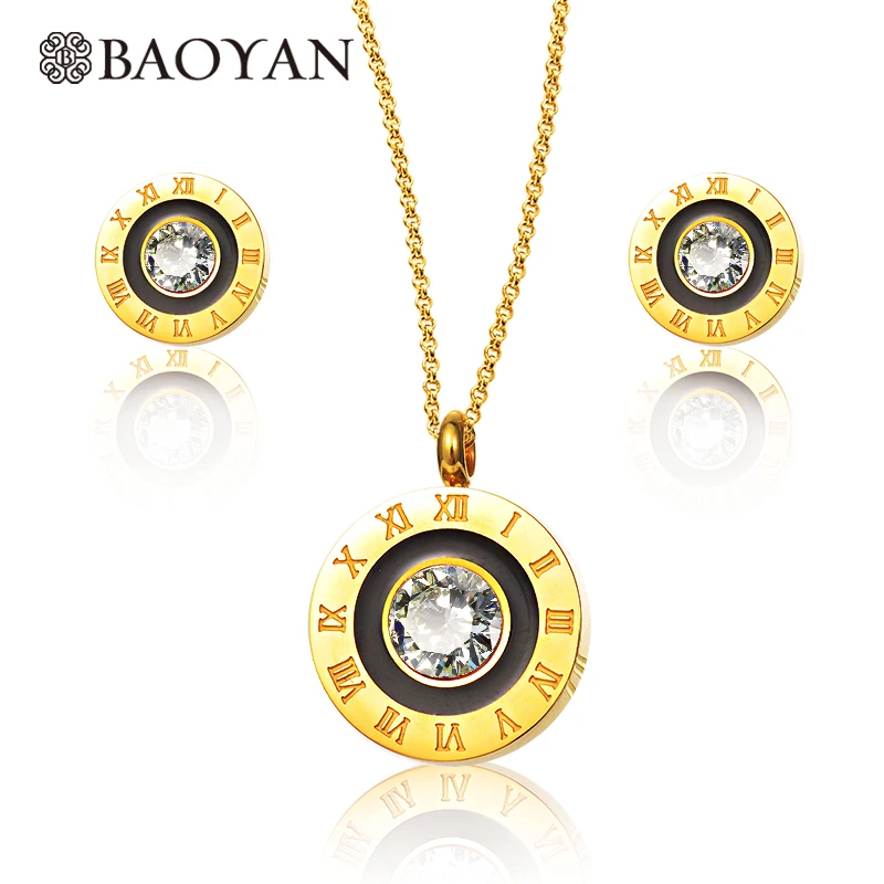 Baoyan 316L Нержавеющая сталь золото Цвет арабский номер кулон Цепочки и ожерелья