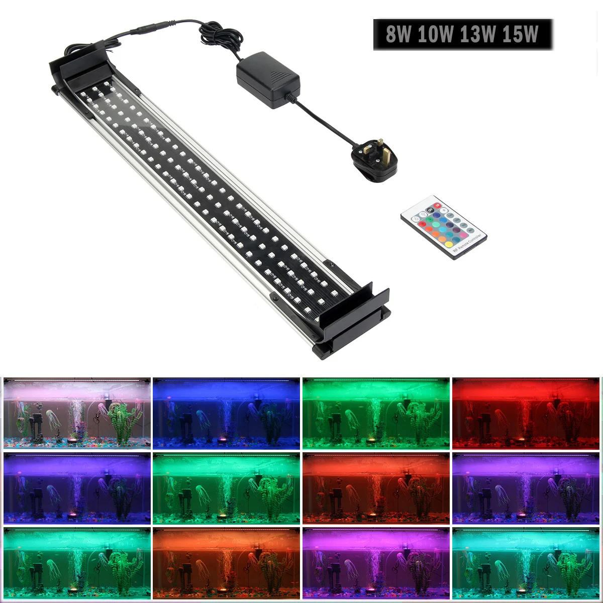 AU Plug аквариумный аквариум Lisht аквариумный Декор 8 Вт 10 Вт 13 Вт 15 Вт RGB дистанционный водонепроницаемый Светодиодный светильник с выдвижными кронштейнами