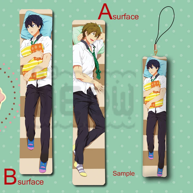 

Free! Nanase Haruka & Tachibana Makoto BL Cool Anime Mini Dakimakura Keychain Pillow Hanging Decoration Phone Strap