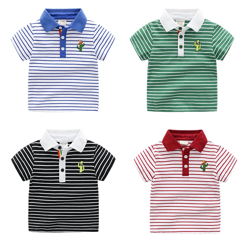 

School Shirts for Boys Striped Cotton Shirt Kids Baby Boys Shirt White Boys Shirt Striped Summer Clothe for Boys