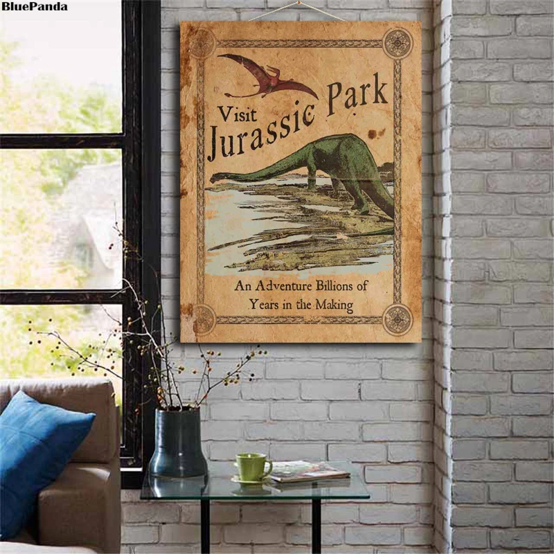 Парк Юрского периода Винтажный стиль Ad античный динозавр плакаты и принты