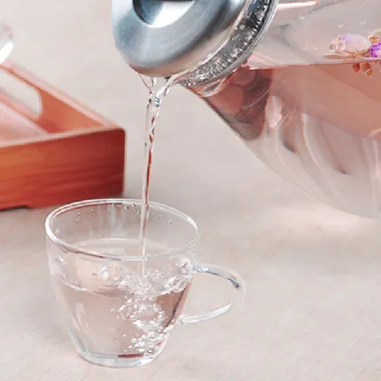 Высокотемпературный стеклянный чайник 2000 мл может быть прямым холодным горением