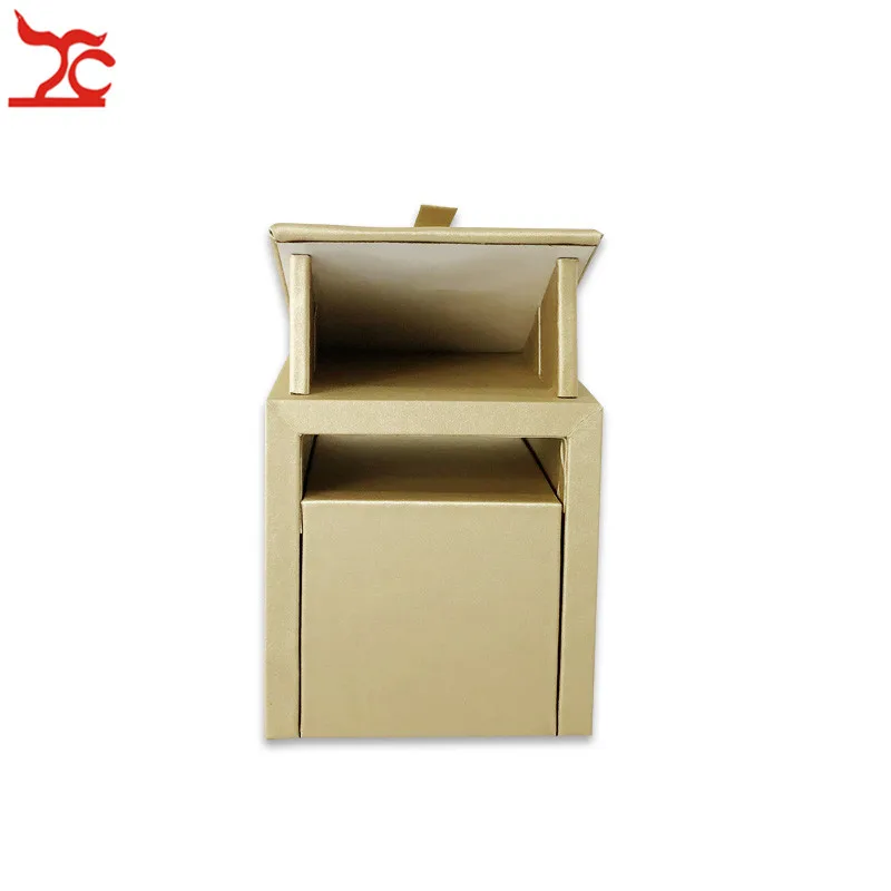 

Luxury Gold PU Bracelet Jewelry Organizer Holder Wooden Bangle Jade Jewelry Display Storage Exhibition Stand Tower 15.5cm High