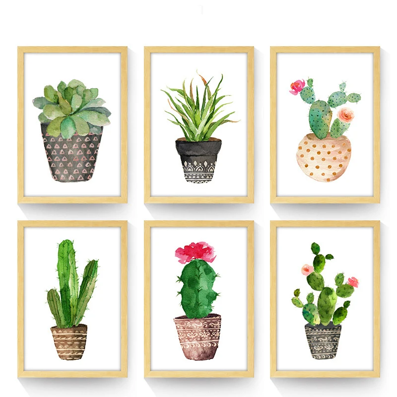 Нордическое зеленое растение садовая роспись художественный Принт плакат