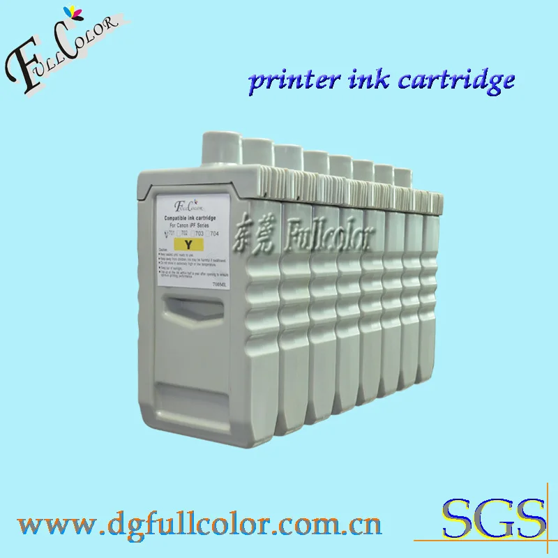 Free shipping compatible ink cartridge for canon IPF8000S IPF9000S PFI-701 ink tank with pigment ink and chip 8color