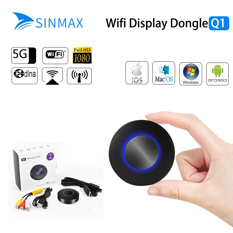 ТВ приставка Miracast Q1 Wi Fi дисплей ключ HDMI 1080 P WIFI приемник для IOS Andriod Windows 2019|wifi display
