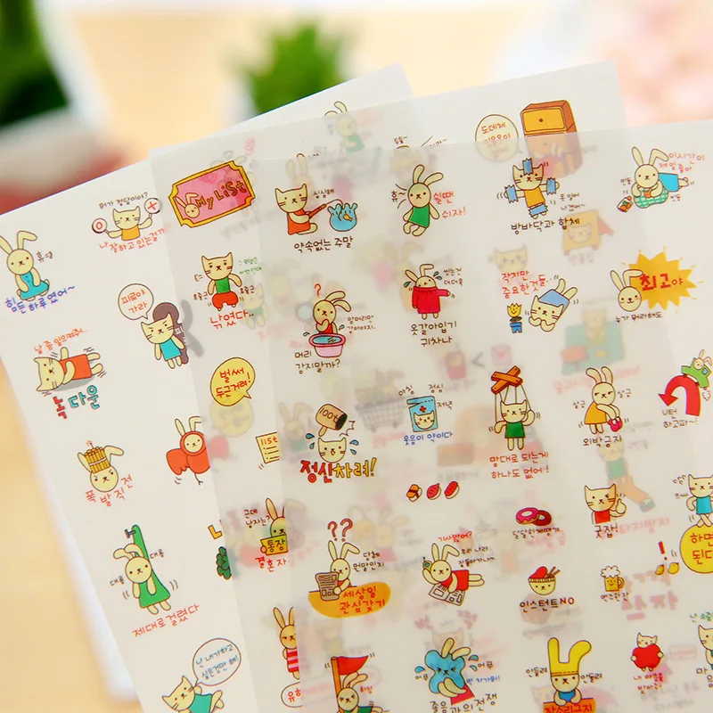 6 шт. корейские Канцтовары Мультяшные кошки кролик Экспрессия DIY Фотоальбом
