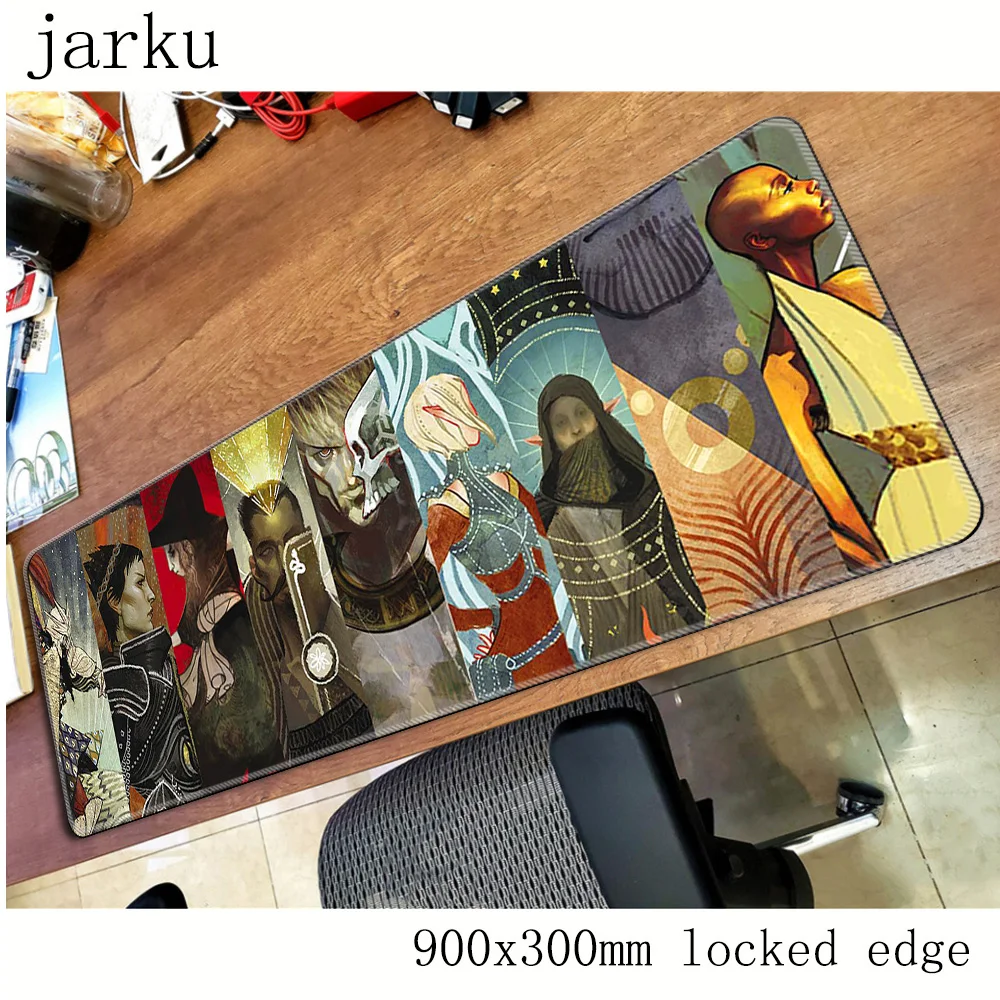 Геймерский коврик для мыши dragon age, 900x300 мм, большой игровой коврик для мыши, для ноутбука, настольного ПК