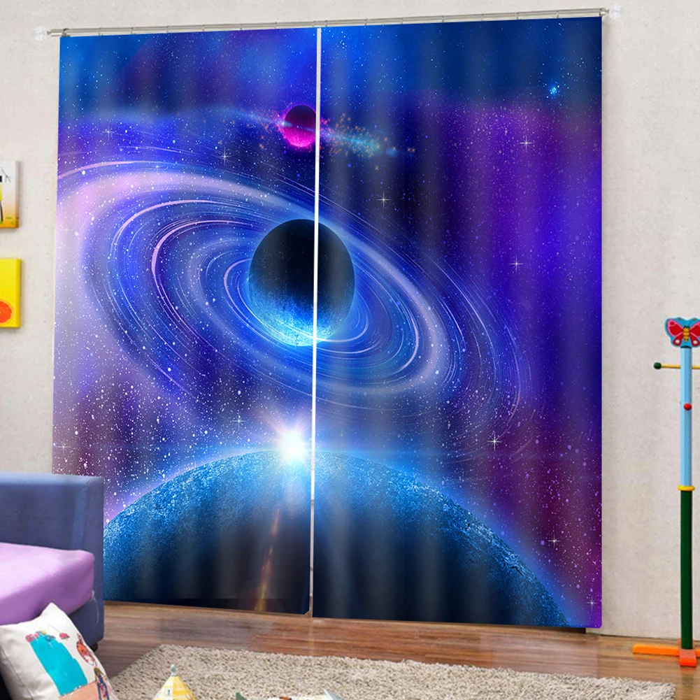 Водонепроницаемая оконная занавеска Cosmos Planet Galaxy 75x166 см 2 шт. драпировка декор для