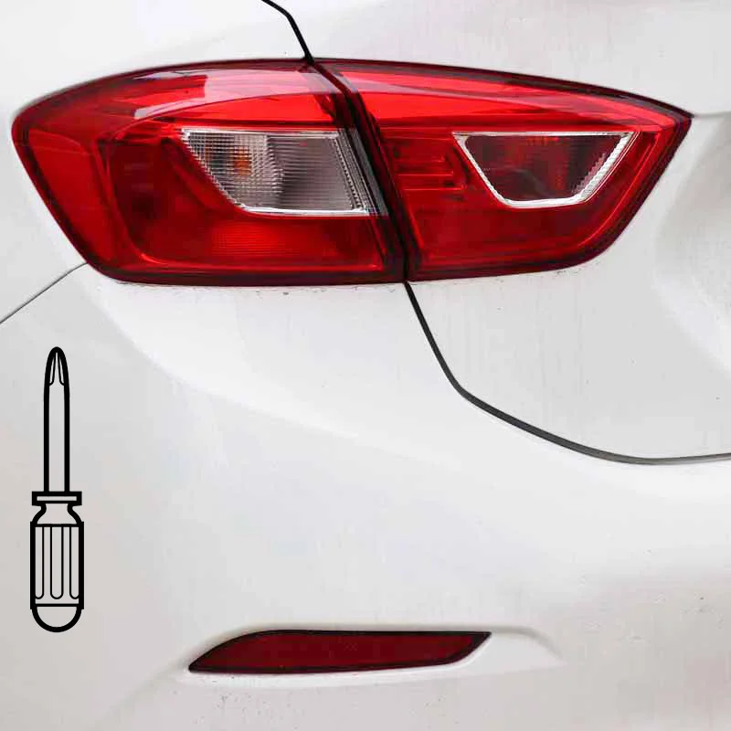 YJZT 3CM*15.5CM Hand-painted Phillips Screwdriver Vinly High Quality Black/Silver Car Sticker C22-0551 | Автомобили и мотоциклы