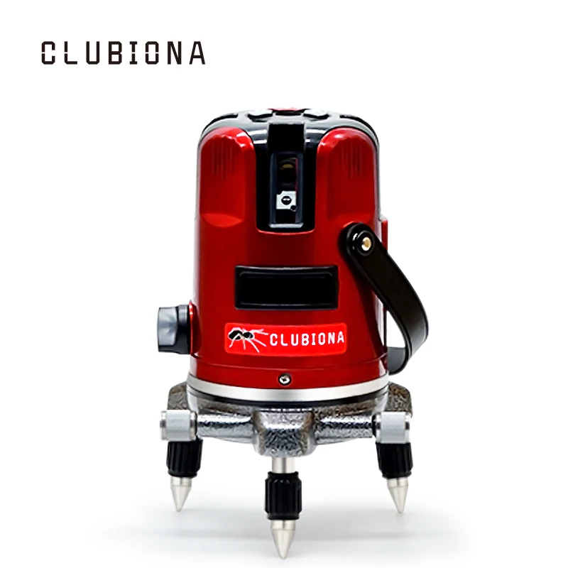 ЕС стандартный разъем CLUBIONA 5 линий 6 точек лазерный уровень 360 градусов Поворотный крест лазерный уровень линии 635nm и наклон slash режим