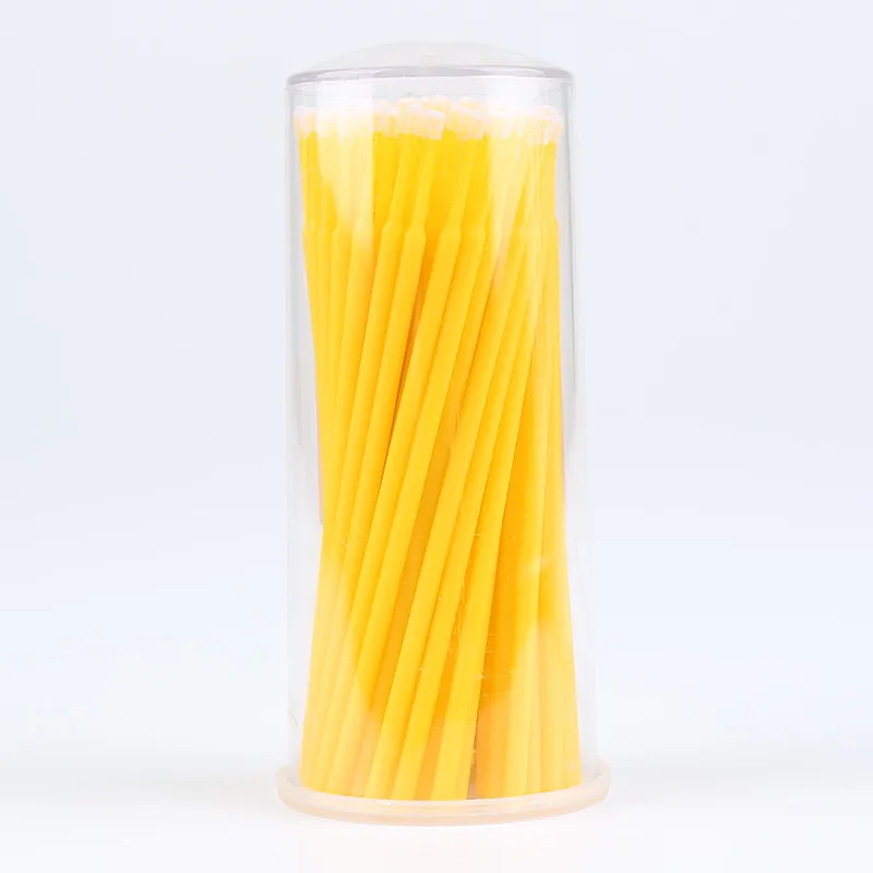 yellow ELECOOL 100 шт Пластиковые кисти для макияжа ресниц Чистящая палочка ватный тампон для наращивания ресниц тушь для ресниц чистая кисть аппликатор инструмент - Цвет: yellow
