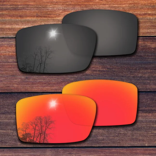 Black and Fire Red OOWLIT поляризованные Сменные линзы для-солнцезащитные очки Oakley Gascan солнцезащитные очки с оправой-сорта - Цвет линз: Black and Fire Red