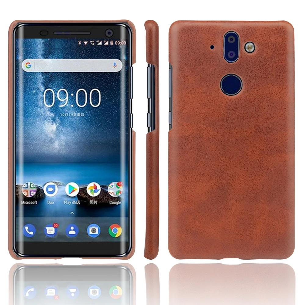 Чехол для Nokia 9 коричневый один цвет чехлы телефонов Nokia9 жесткие чехол поддержка