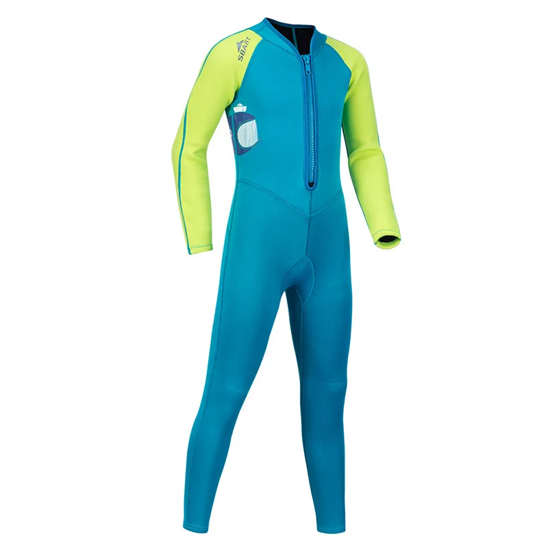 

One Piece 2mm Neoprene Wetsuit Child's Frontzip Full Wetsuit - Warm, Comfortable Kid's Swimsuit Neoprene and SPF Protection