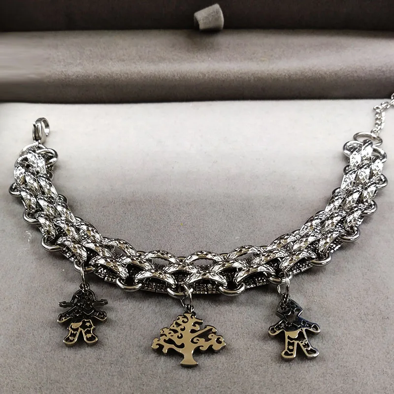 2020 браслеты из нержавеющей стали с изображением дерева жизни для мальчиков и