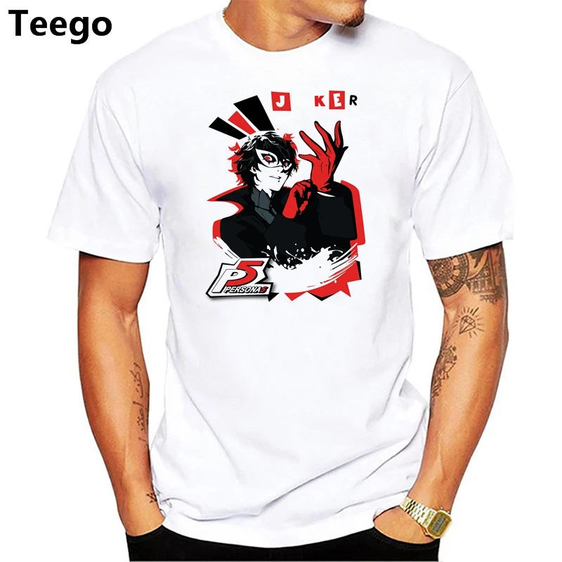 Персона 5 джокер футболка мужская летняя мода высокое качество Повседневная
