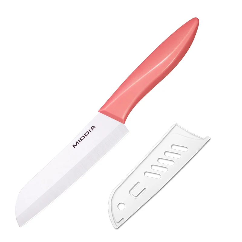 coral red 5 дюймов кухонный керамический нож Santoku нож для суши резки Ножи с оболочкой - Цвет: coral red
