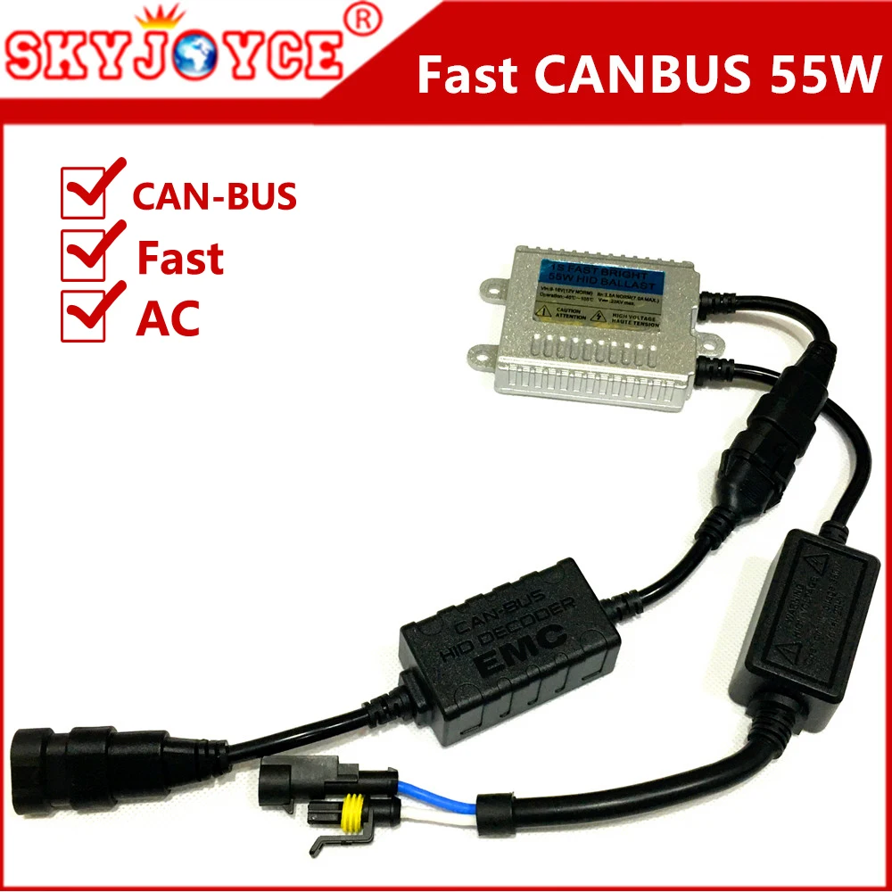 1 X Блок зажигания высокой яркости 55 Вт тонкий балласт CANBUS светильник для hid kit H4 H7