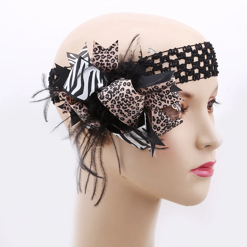 Girls Feathers Bow Hair Bands Headbands Crochet Kids Accessories For Halloween Festival | Детская одежда и обувь