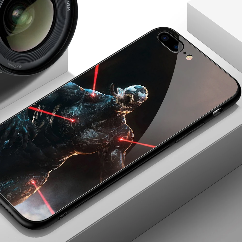 Абсолютно чехол для iPhone 7, стеклянный чехол с Веном, жесткая задняя крышка для iPhone 6 6S 7 8 plus X XR XS MAX 11 pro max чехол