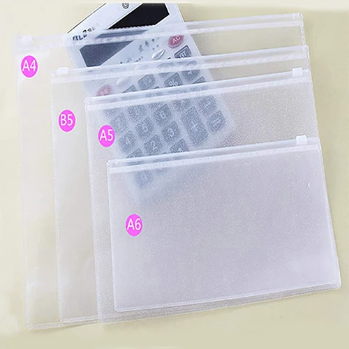 Multi Size 4 шт., 4 размера, прозрачные сумки для файлов на молнии, Размер A4/B5/A5/A6, водонепроницаемая сумка, сумки для документов, сумка для хранения, Офисная сумка - Цвет: Multi Size