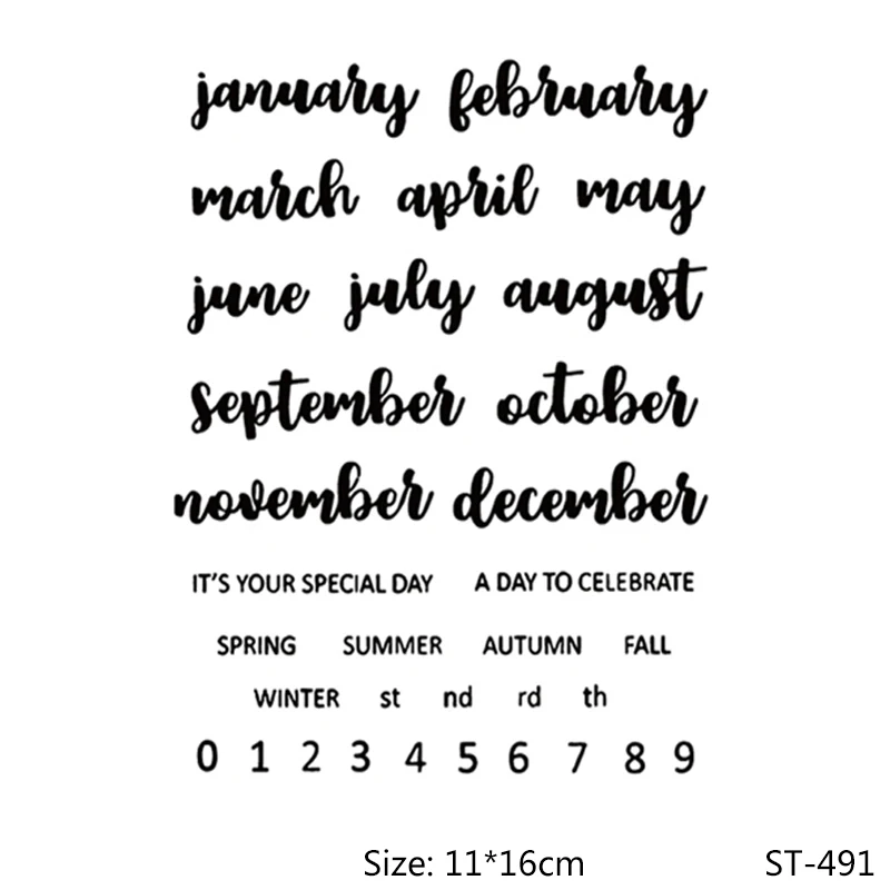 AZSG различные Blessings/Wishes/Lovelorn/Calendar Word прозрачные штампы для скрапбукинга/альбома