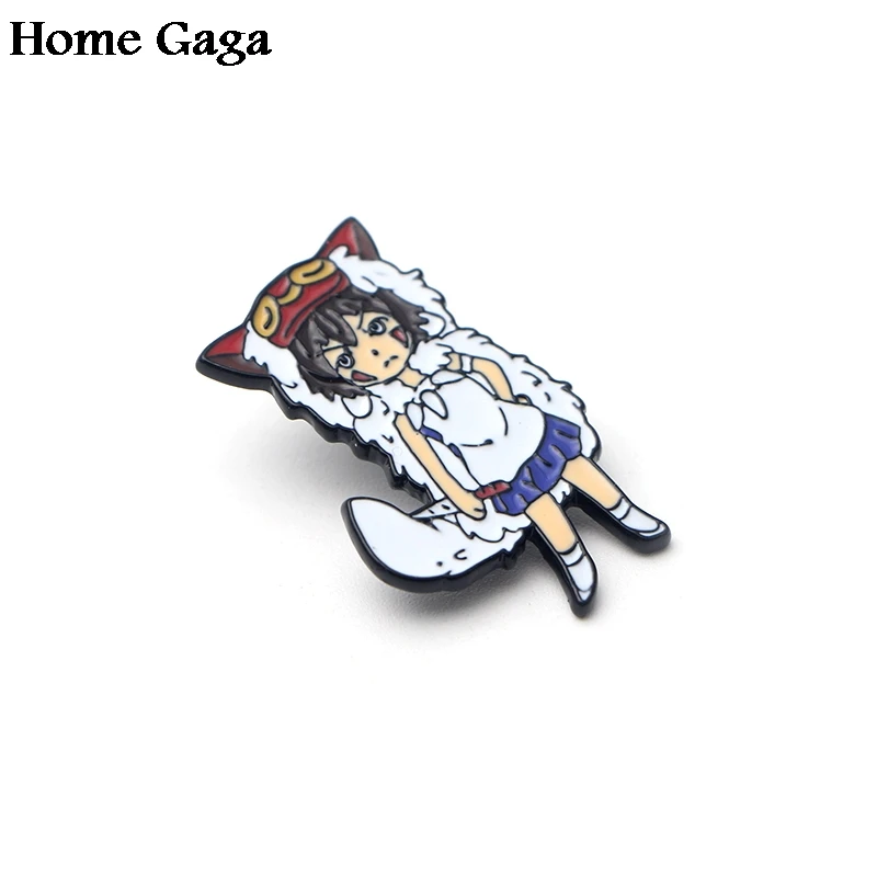 Homegaga Princess Mononoke diy Zinc tie cartoon Pins backpack clothes brooches for men women hat decoration badges medals D1451
