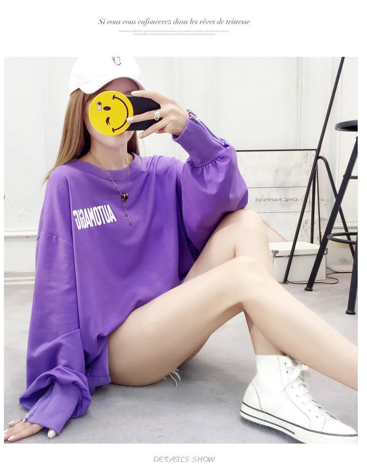 Толстовки женские весна осень модные простые тонкие Ulzzang Harajuku уличная Высококачественная мягкая Свободная Женская одежда шикарная Повседневная