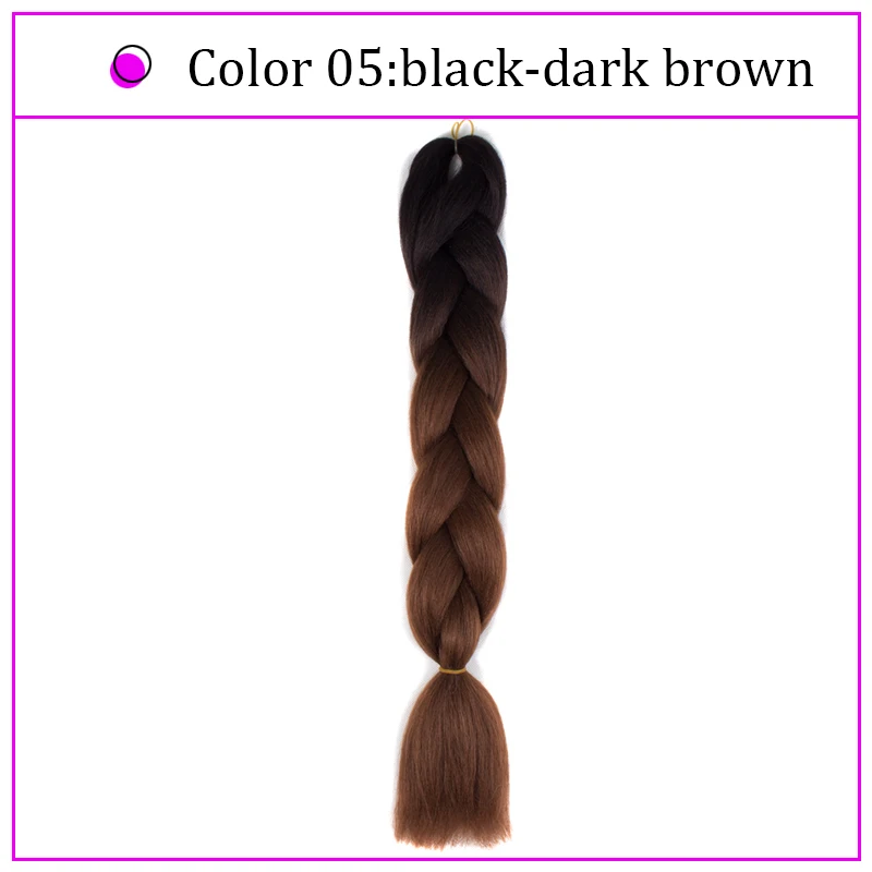 Yiyaobess Synthetic Ombre Braiding Hair Crochet Jumbo Braids Hair Extension 100g 24inch Black African Braids Pigtail Hair - Цвет: 4/27HL