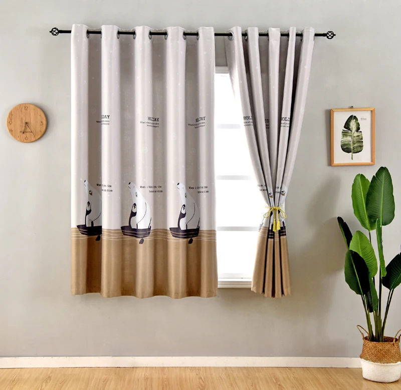1 шт. W100xL200cm Полярный Медведь Печатные шторы для детей мальчик полу затенение в скандинавском стиле небольшой обработки окна PC017C