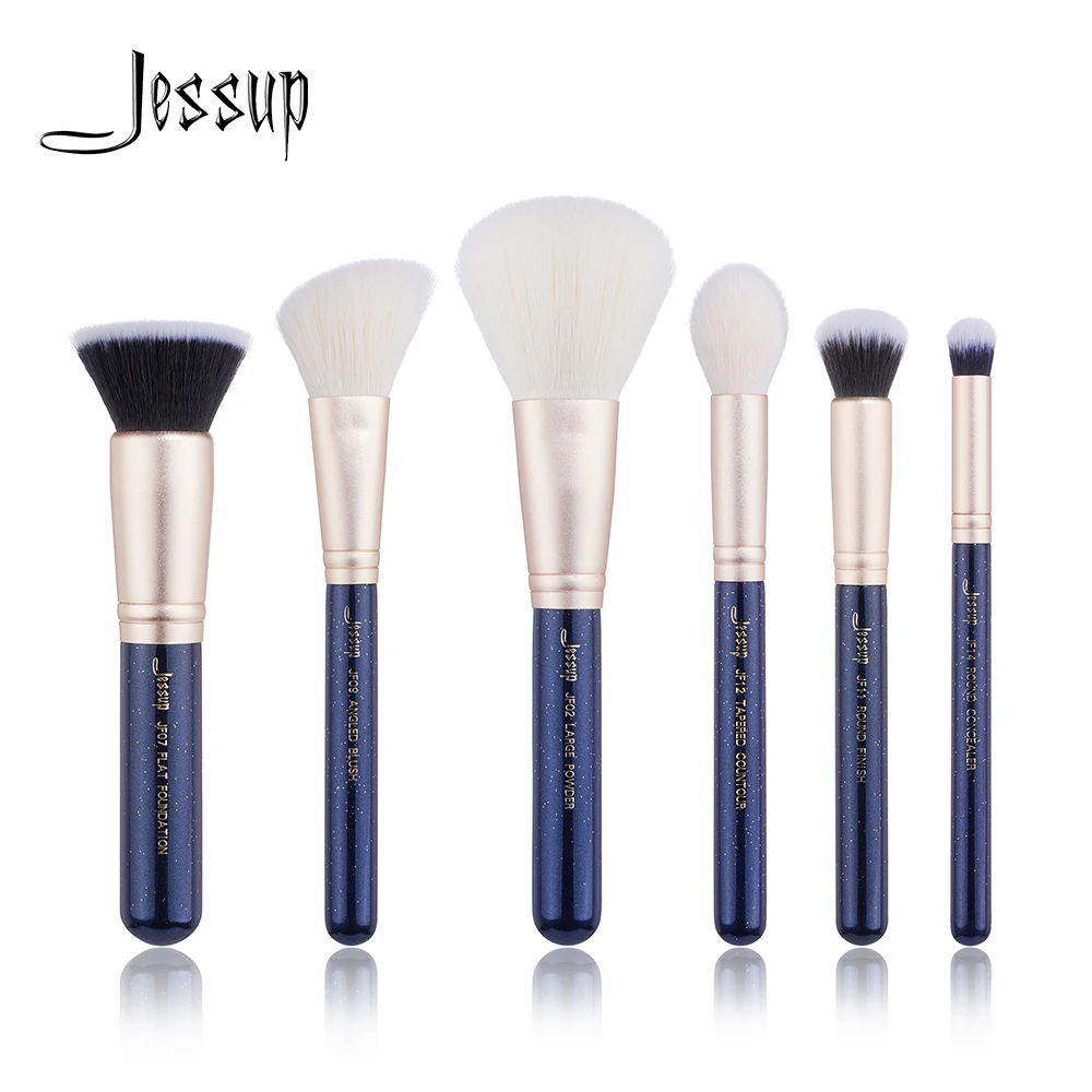 Jessup кисти 6 шт. набор кистей для макияжа maquiagem profissional completa контурный консилер кисть для пудры Тональная основа T488