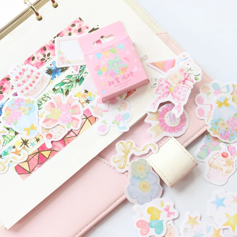 Domikee милые японские вечерние Декоративные наклейки для девочек DIY бумажные