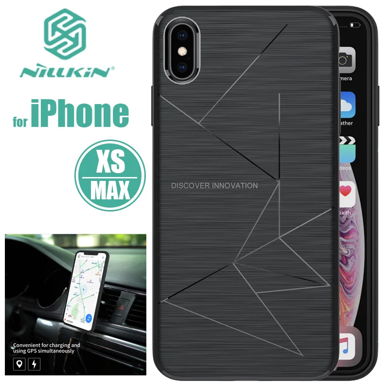 Силиконовый чехол Nillkin для iPhone XS Max магнитный автомобильный держатель из ТПУ X