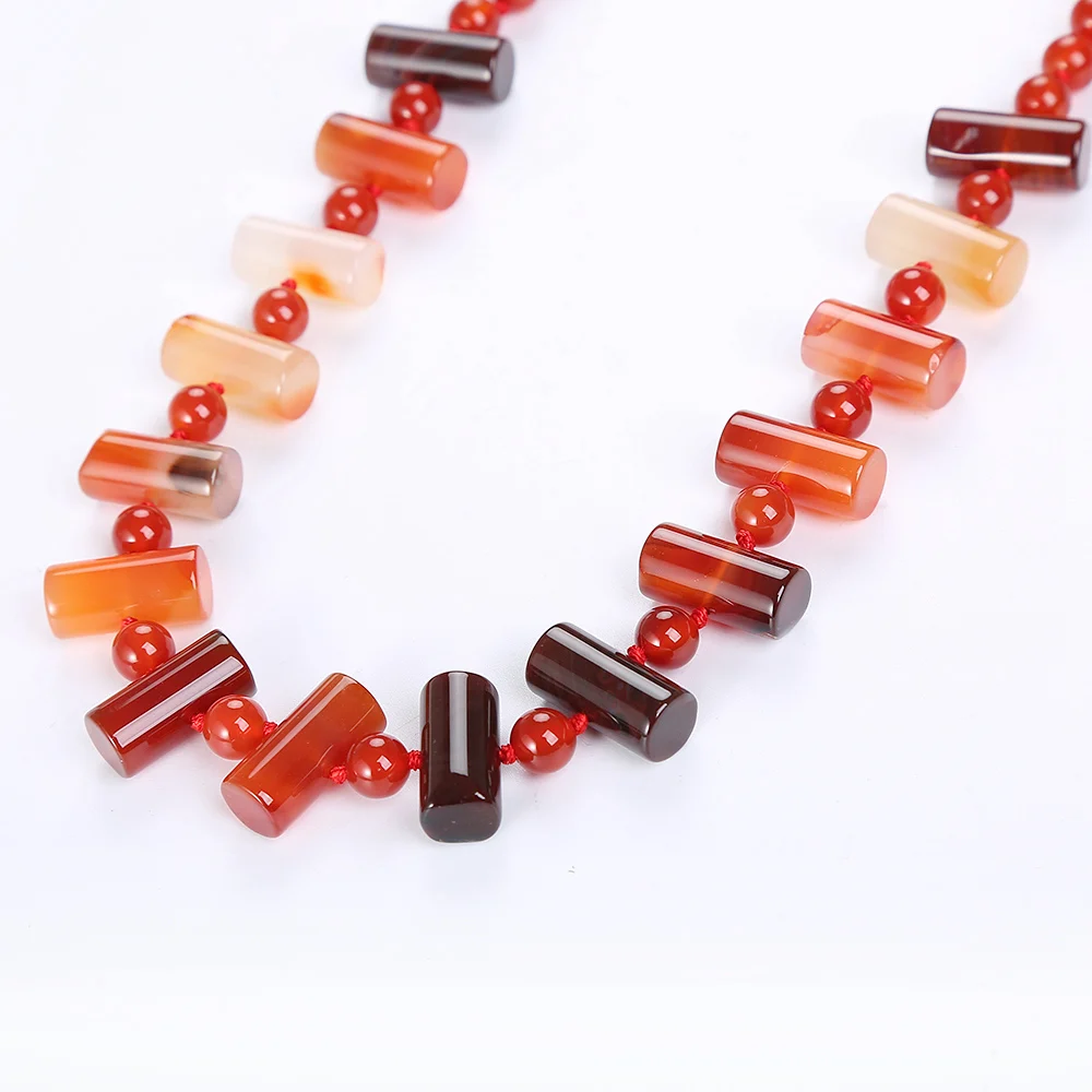 AAA RED Achat Halskette Frauen Schmuck винтажный мощный Naturstein Edelstein Weibliche Reiki Colar Feminino rosenкварz цепь с