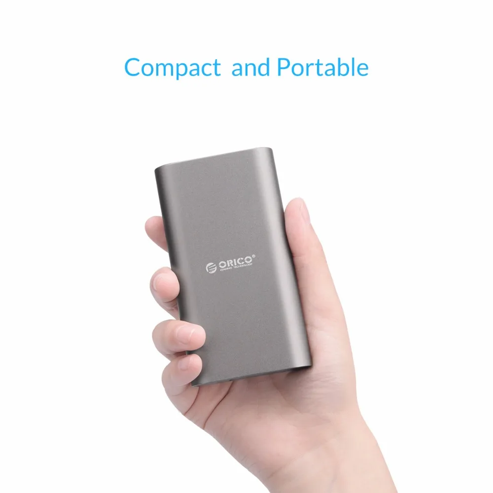 ORICO QC3.0 power Bank алюминий 10050mA Универсальное портативное быстрое зарядное