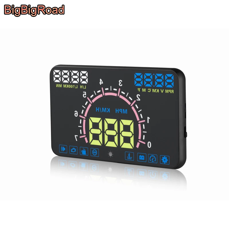 Проектор лобового стекла BigBigRoad автомобильный проектор на лобовое стекло OBD2 для
