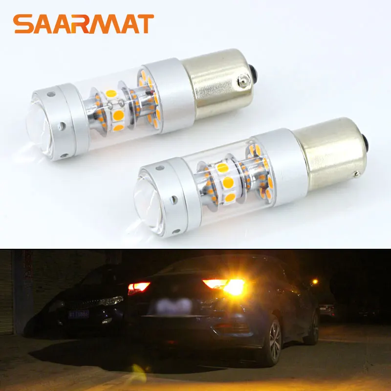 2 шт. светодиодные лампы для указателей поворота 1156 P21W|car amber lights|bulbs for carbulb led |