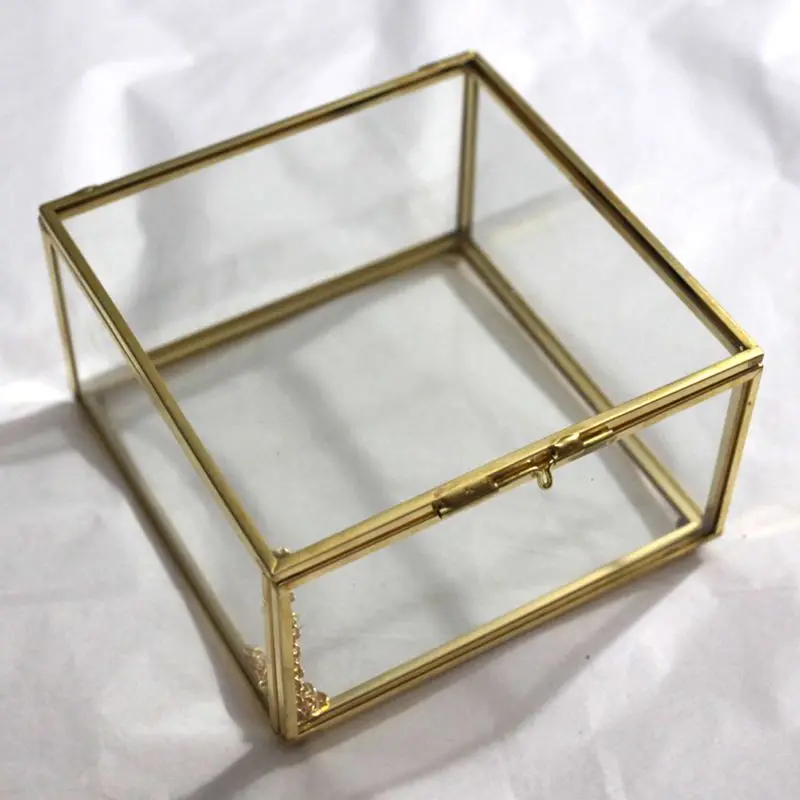 Geometric Glass Style Jewelry Box Table Container For Displaying Keepsakes Home Decoration Plants Ewelry Sto | Дом и сад