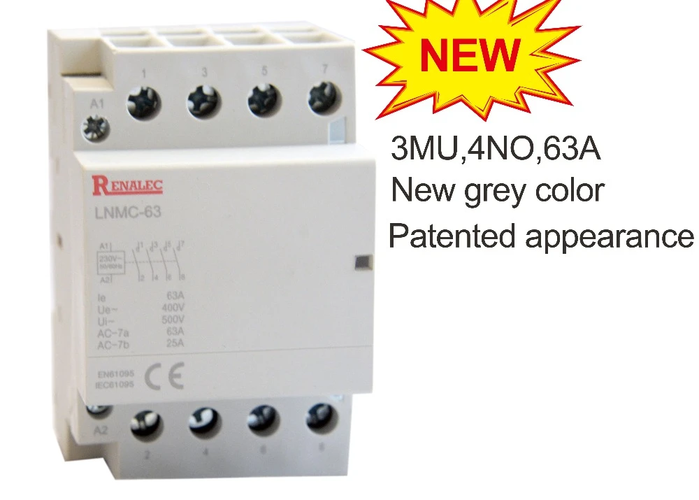 3 P/4 P 3NO 4NO 2NO2NC 63A 220/230V din рейка бытовой AC модульный контактор|Замыкатели| |