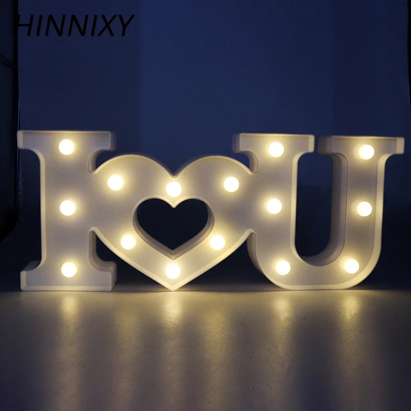 Hinnixy 3D светодиодные ночные светильники я люблю тебя буквы лампа алфавита