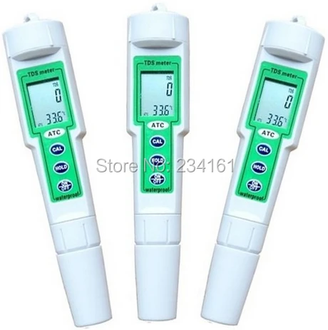 Тестер типа ручки TDS, карманный измеритель EC, функция 3 в 1, 0-9999ppm, Высококачественная цифровая Гидропоника аквариум EC CF TDS метр