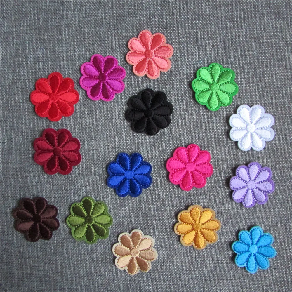 

Горячая распродажа, многоцветная цветочная нашивка, термоплавкий клей, аппликация для вышивки, аксессуары для детской одежды