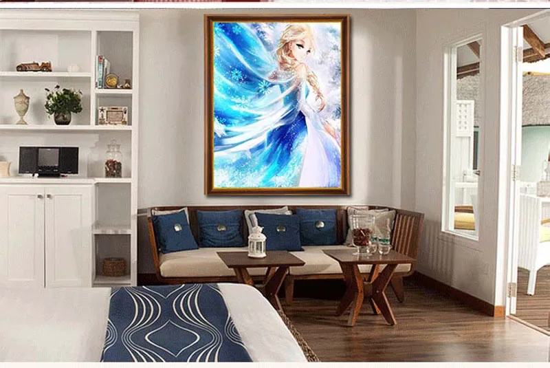 Стразы DIY пластиковые поделки картина алмазная Снежная фея квадратная Алмазная